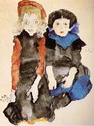 Egon Schiele Two Little Girls oil painting